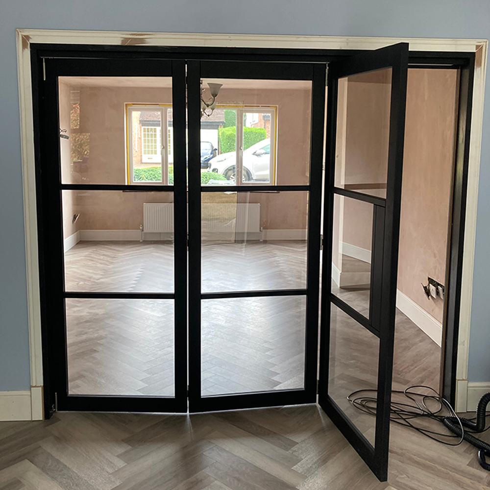 Black Crittall Style Internal Bifold Doors