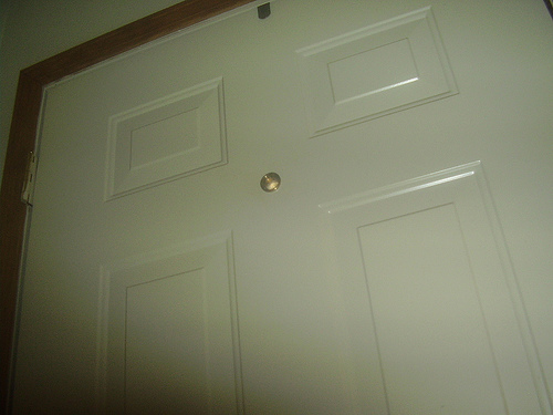 Peephole in a door