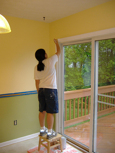 Painting a door frame