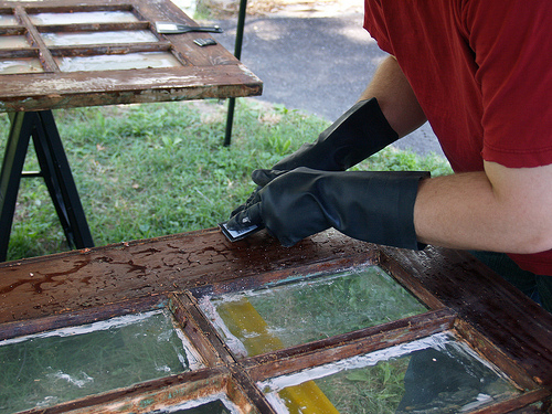 Stripping paint from wooden doors