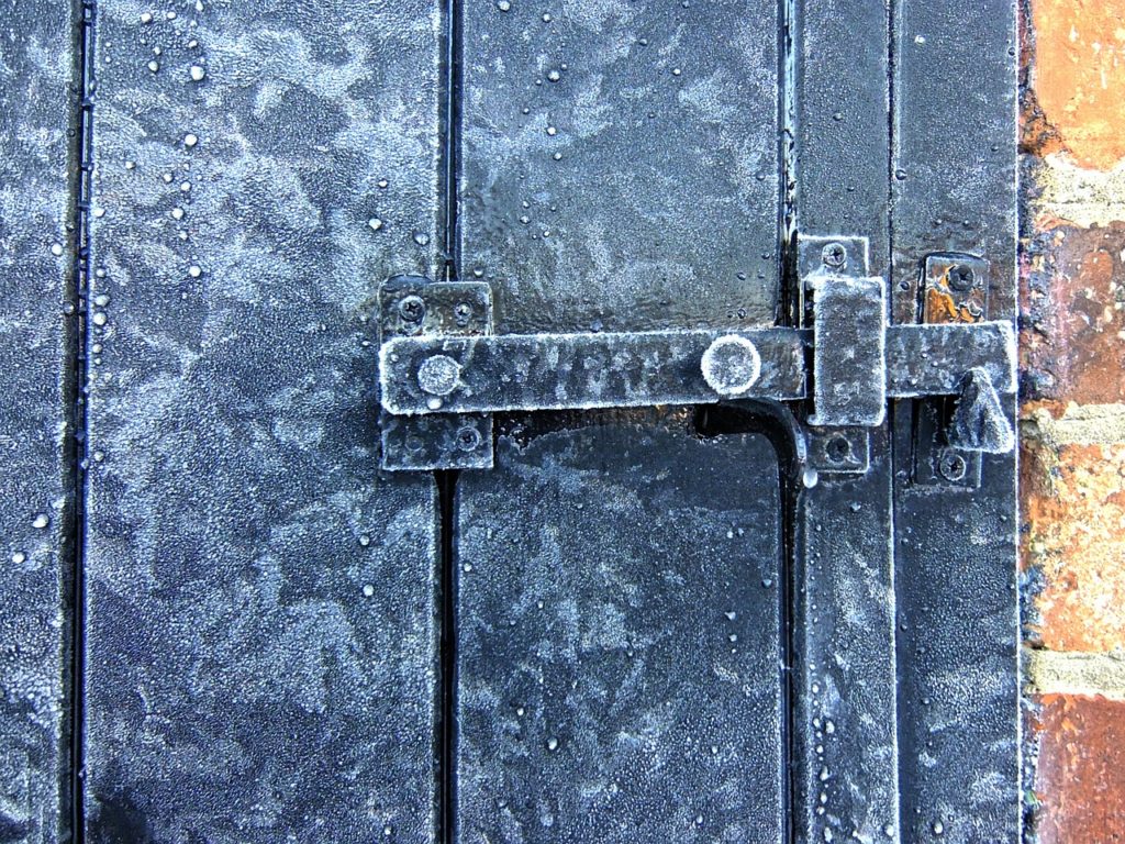 door in frost