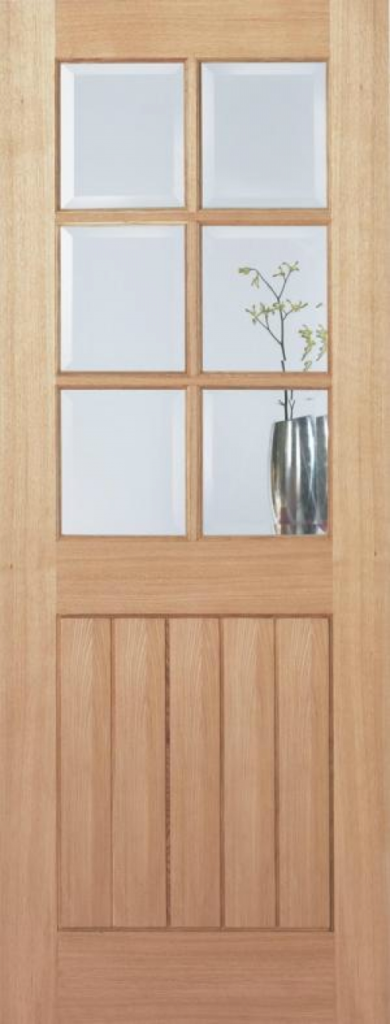 wooden door with 6 door lites