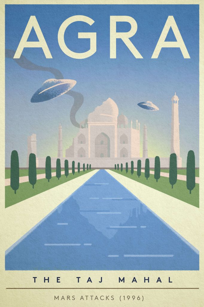 Poster of the Taj Mahal destroyed by Martians in "Mars Attacks"