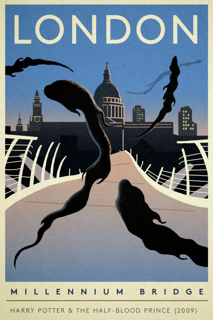 Poster of the Millennium Bridge destroyed by Dementors from "Harry Potter and the Half Blood Prince"