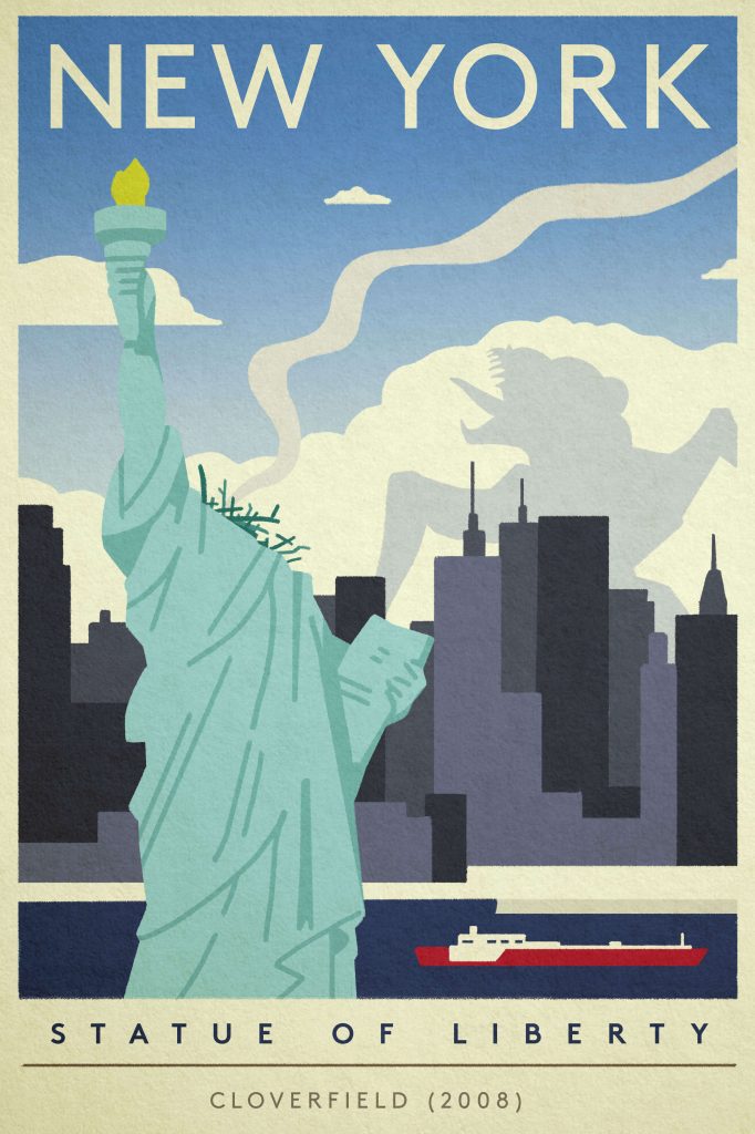 Poster of the Statue of Liberty destroyed by the monster from "Cloverfield"