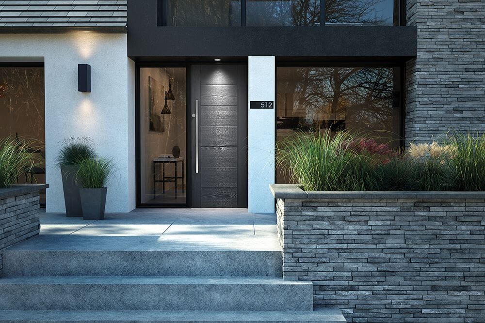 Photograph of a house with a composite door