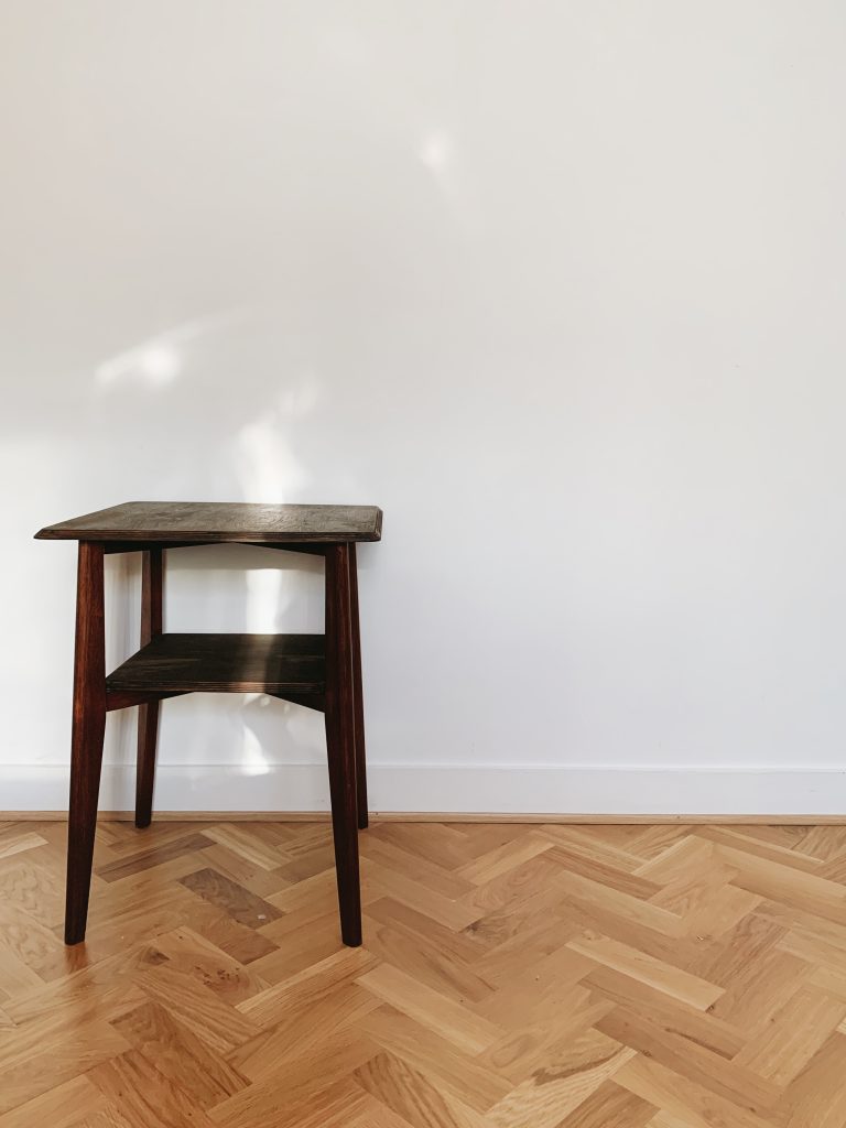 Parquet wooden flooring and hardwood furniture 
