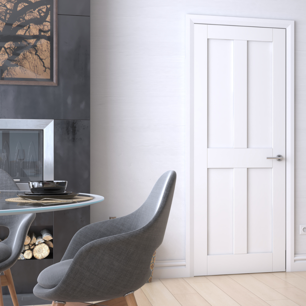 White internal door with four panels