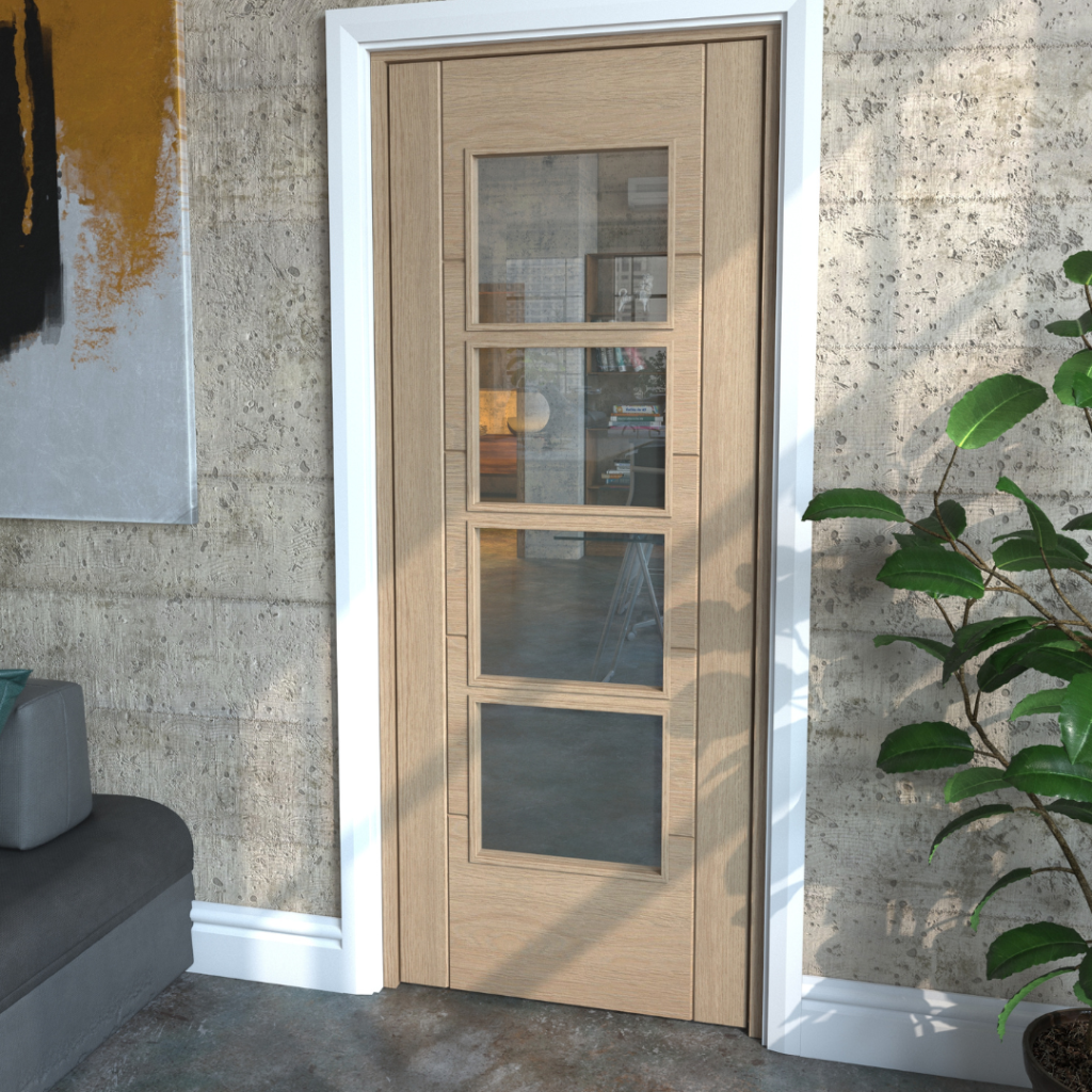 Oak glazed internal door