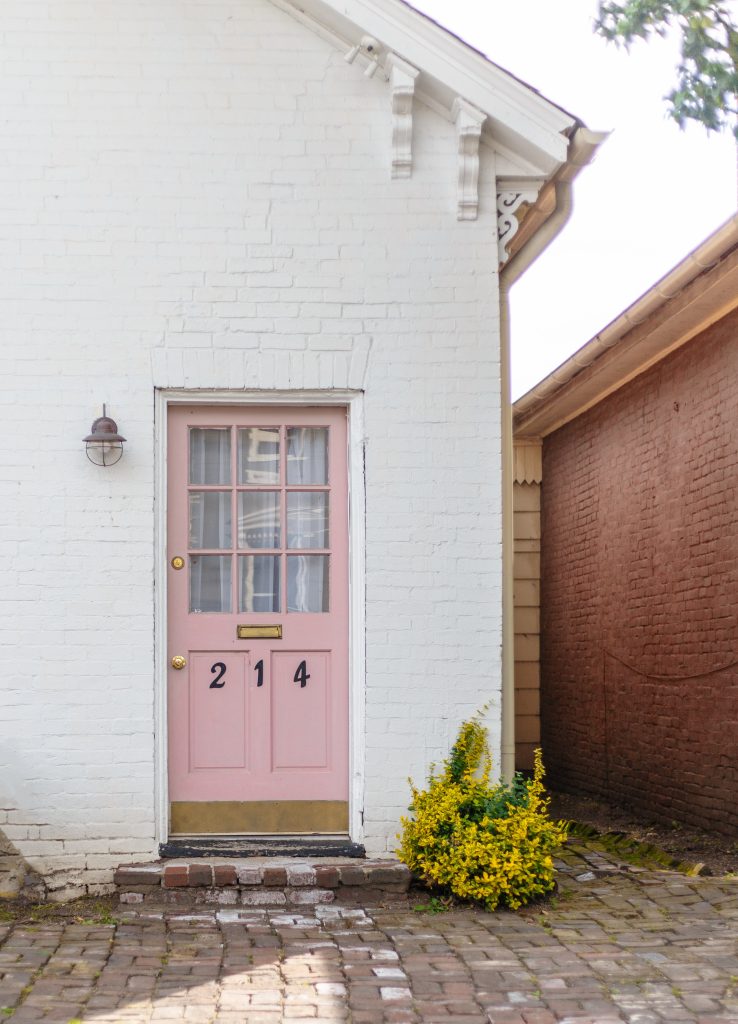 Pink front door