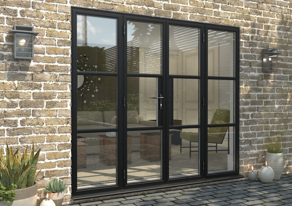 Heritage style doors with steel frames and glass panels